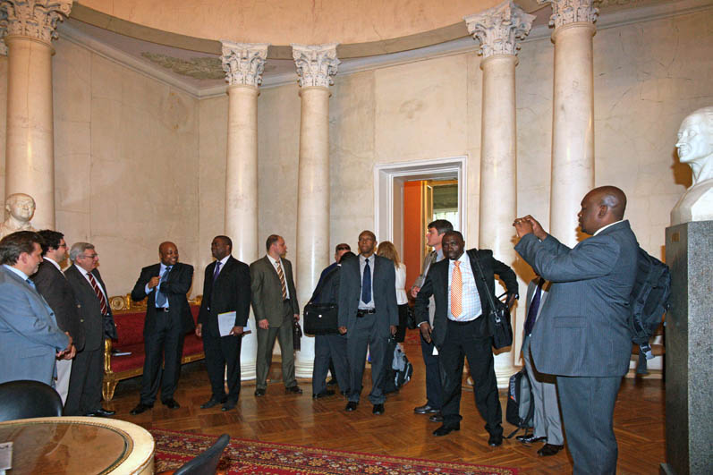 Прибытие делегации ЮАР в Президиум РАН
